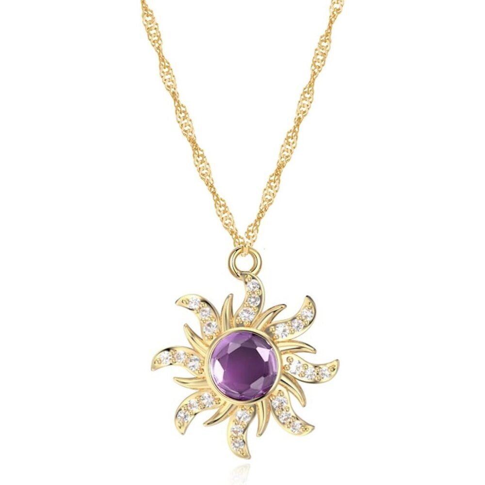 Rapunzel Necklace Gold Plated Copper Sun Pendant Costume Jewelry Gifts
